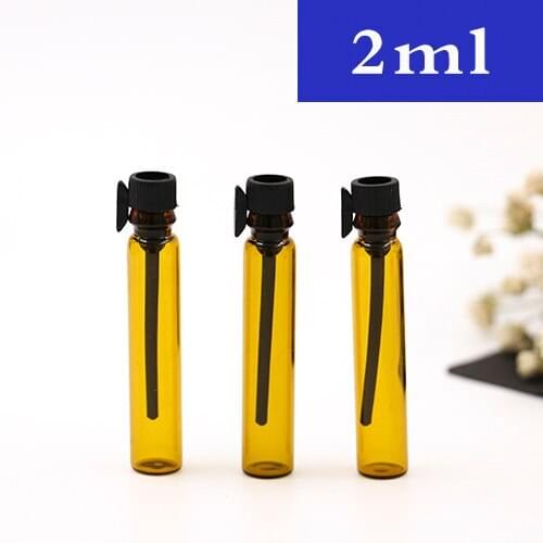 2ml Brown Tube Perfume Bottle Small Sample Glass Bottle 100PCS/LOT