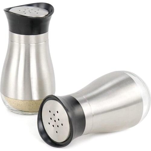 Salt And Pepper Shakers With Pour Holes Refillable Seasoning Spice Shakers Perfect For Sea Salt Pepper Sugar 2 Pack