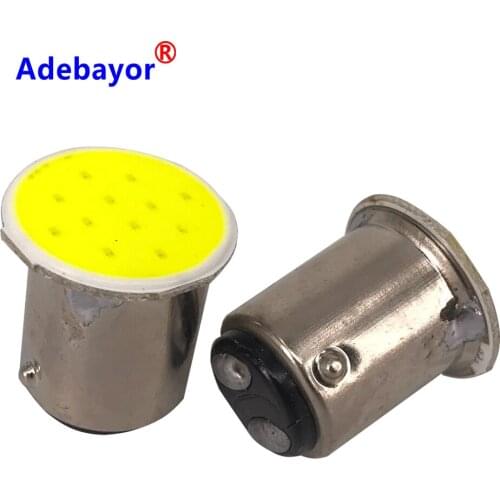 200x Ba15d Cob P21w LED 12 SMD12V 1157 Bulbs RV Trailer Truck Interior Auto Brake Lamp 1073 Parking Auto Car Light Super White