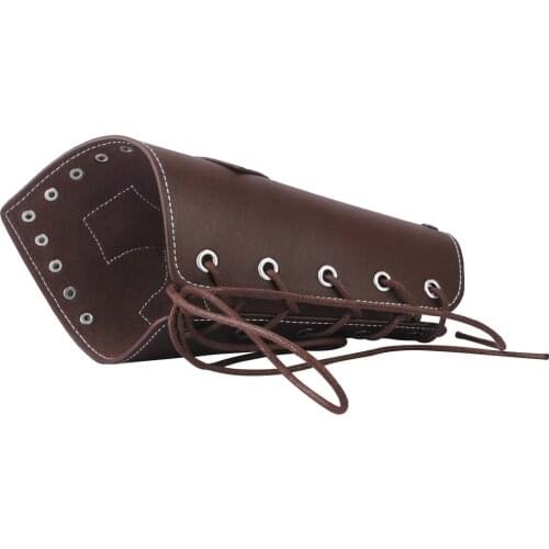 2X Punk Coffee Leather Bracer Cuff Band Cross Rivet Bracelets Halloween Gift