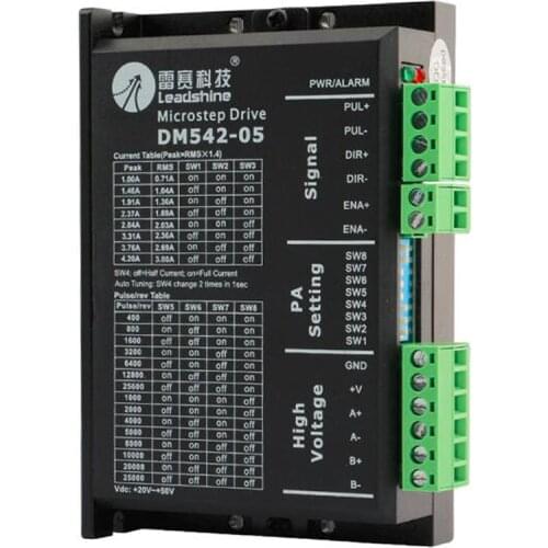 3pcs/lot Leadshine DM542-05 CNC Stepper Drive 2ph 1~4.2A 20~50VDC Matching Nema17 23 Original Leadshine M542 motor driver