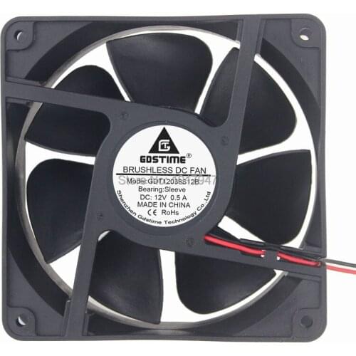 5Pieces lot Gdstime DC Ventilation Cooler Fans 12V 2Pin 12038 120mm 120x120x38mm 12cm New Computer Case Cooling Fan