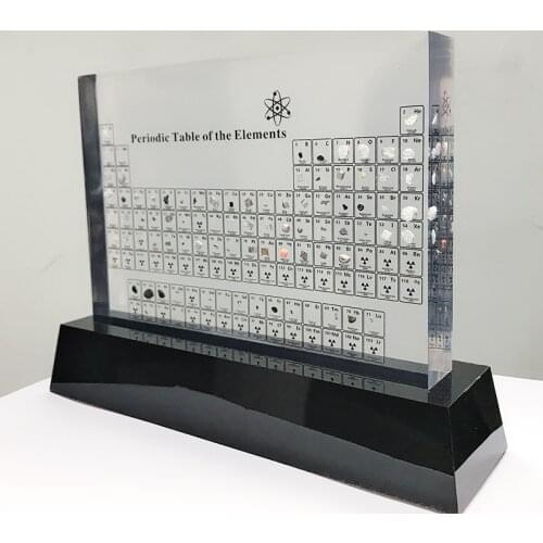 Base Style Acrylic Real Periodic Table With Elements Embedded Good Kids Teaching Tool Science Gifts and Sciencist Collections