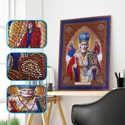 5D Diy Special Shaped Diamond Painting Cross Stitch Religion Icon of Leader Men Diamond True Religious Diamant Embroidery