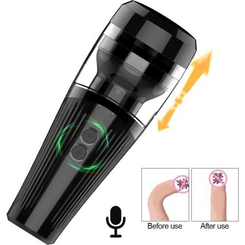 Automatic Piston Male Masturbator For Men Electric Telescopic Real Vagina Pussy Masturbation Cup Voice Penis Trainer Pump Toys