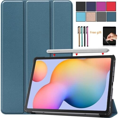 2020 New Galaxy Tab S6 Lite Case with Pen Holder Tri-Fold Case Cover Compatible Samsung Galaxy Tab S6 Lite 10.4 Inch Film+pen