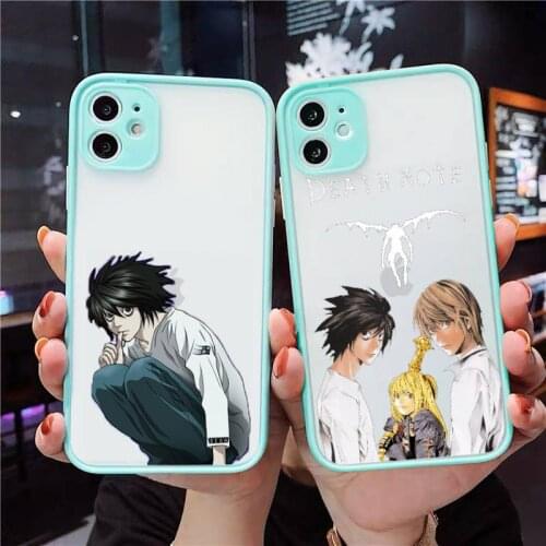 Death Note L·Lawliet Phone Case For iPhone 12 11 Mini Pro XR XS Max 7 8 Plus X Matte transparent blue Back Cover