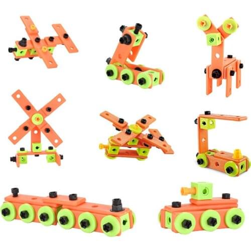 3D Childrens Puzzle DIY Assembled Nut Screw Screw 72PCS Toy Variety Disassembly Assembling Combination Simulation Toolbox Gift