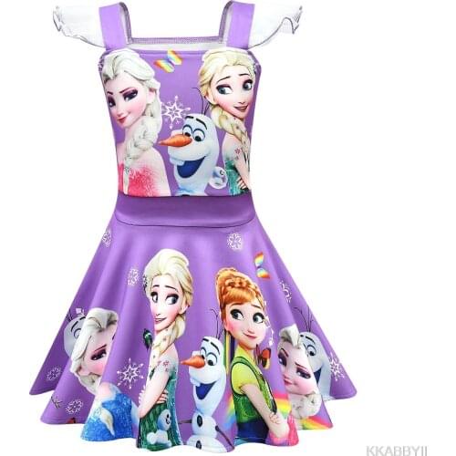 Frozen Summer Childrens Dress Cartoon Girls Elsa Party Dresses Children Snow Queen Girl Birthday Party Vestidos Baby Dress