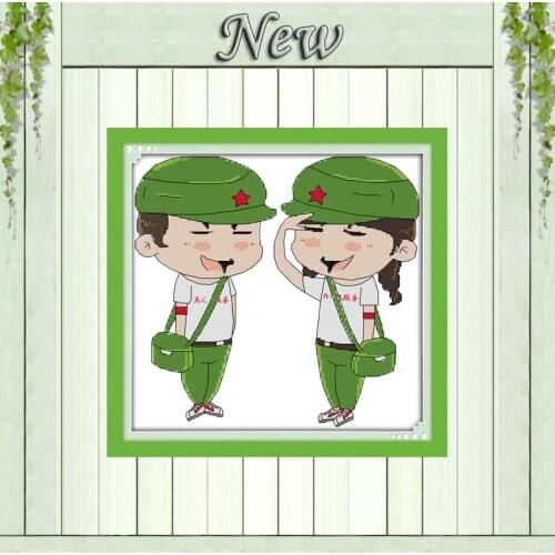 Serve the people cartoon home decor painting counted printed on canvas DMC 14CT 11CT Cross Stitch Needlework Set Embroidery kits