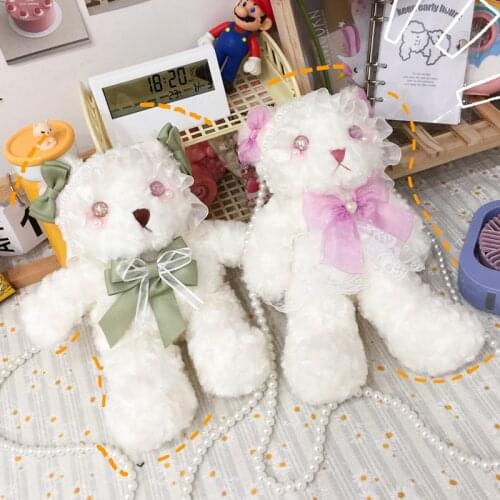 Cute Lace Rabbit Japanese Lolita Girl Shoulder Messenger Cartoon Bag Plush Toy Stuffed Animals Coin Purse Birthday Gift