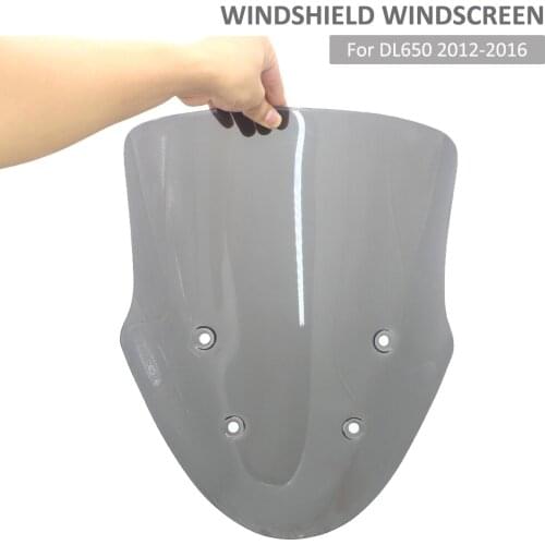 Motorcycle For Suzuki DL650 DL 650 Windshield Windscreen Accessories Double Bubble Acrylic Smoke Black