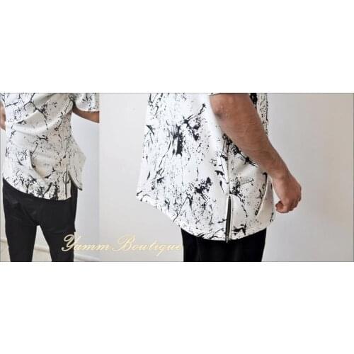 Lightning Effect Material Oversized Mens GYM Short Sleeve HOODIE // Side Slits Ykk Zip Short Sleeve Hoodie Kanye Sweatshirt FOG