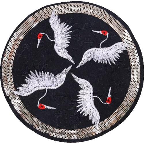 China style Red-crowned crane Animal Patch Decoration Jacket Collocation Decoration Subsidies Diy Embroidery Cloth Accessories