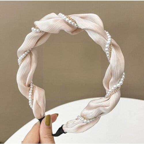 Fashion Cross Knotted Headband Hair Hoop Sweet Satin Hairband Band For Women Bow Ornaments Twist Accessories Hair Hair Girl U6F2