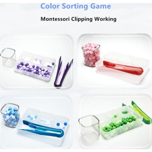 Kids Educational Toys Clipping Beads Montessori Materials for Hand-Eye Coordination Exercises Color Sorting Game Early Learning