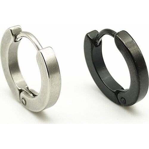 2Pcs Women Men Ear Clip Piercing Earrings Fake Earrings Circle Round Earring Fashion Jewelry Street Pop Punk Rock Style Gifts