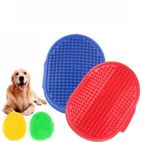Pet Dog Cat Bath Brush Comb Rubber Glove Hair Fur Grooming Massaging Massage Pet supplies dog products