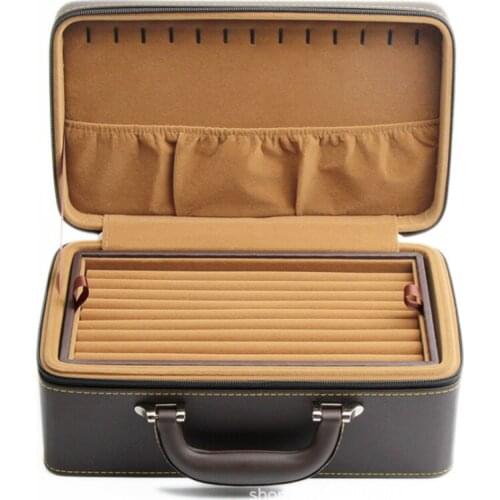 New Arrival Portable Suitcase Convenient For Travel Exhibition Jewelry Box Large-capacity Jewelry Multi-layer RingStorage Box