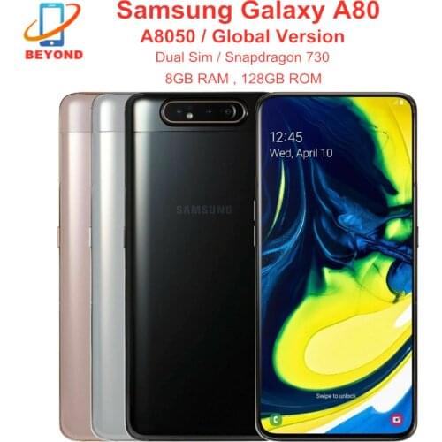 Samsung Galaxy A80 Dual Sim A8050 Mobile Phone 8GB RAM 128GB Octa Core 6.7" Triple Camera Snapdragon 730 NFC Original Cell Phone