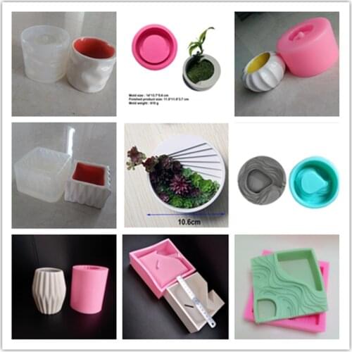 Modern Simple Concrete Craft Decorating flowerpot Silicone Mold Handmade Desktop Cement Planter Molds for flower pot vase making