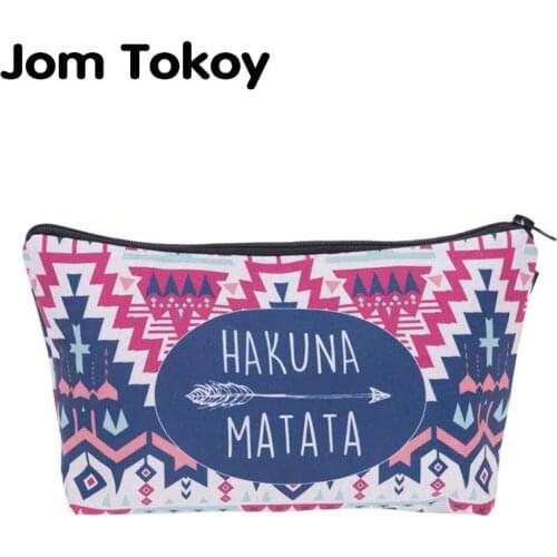Jom Tokoy cosmetic organizer bag Hakuna matata 3D Printing Cosmetic Bag Fashion Women Brand makeup bag