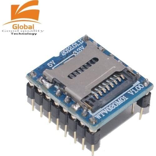 WTV020 WTV020-SD WTV020SD-20SS Original Mini SD Card MP3 Sound Module For PIC WTV020-SD-16P