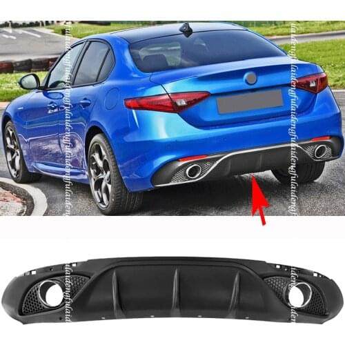 For Alfa Romeo Giulia 2017-2020 Carbon fiber ABS Rear Diffuser Bumper Lip Spoiler Car Styling Accessories