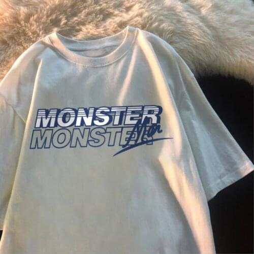 Summer New Style T shirt Women Letters Print Short Sleeve Round Neck T-shirt Woman Cotton Spandex Tshirt Women