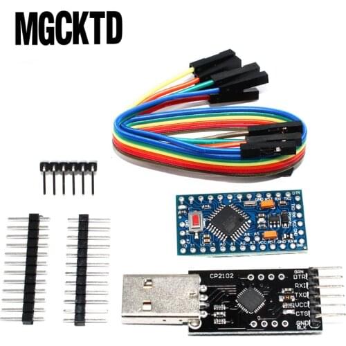 1LOT=1PCS CP2102 and cable + 1pcs Pro mini ATMEGA328P 5V/16M brand new