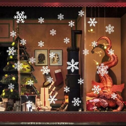 2pcs snowflake stickers Christmas Window self adhesive PVC decorative wall stickers DIY snowflake home decoration stickers