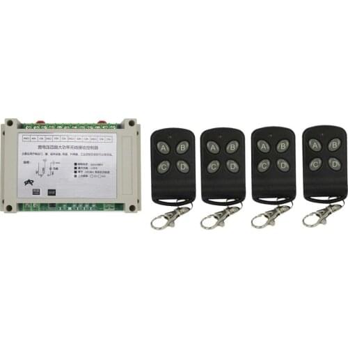 220V 380V 4CH Smart Home 30A RF Wireless Remote Control System Radio Wireless Lighting Switch For Fan LED Lamp 4*transmitter