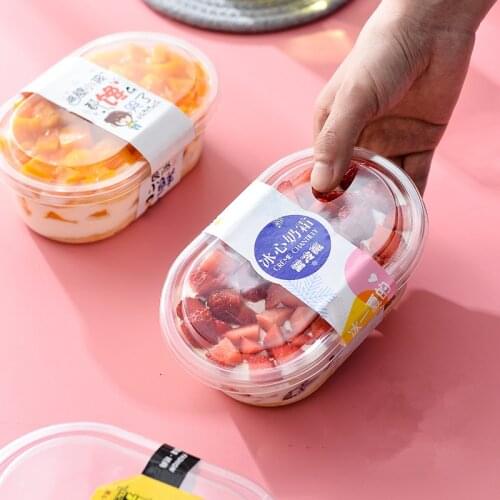 50pcs Net red PET thick plastic transparent boxes baking package mousse fruit salad cake dessert box party favors candy gift box