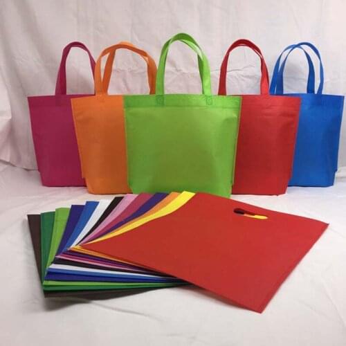 500pcs Foldable Shopping Bags Storage Gift Bags Reusable Eco Friendly Unisex Non-woven Fabric Grocery Cloth Bags 25x30cm