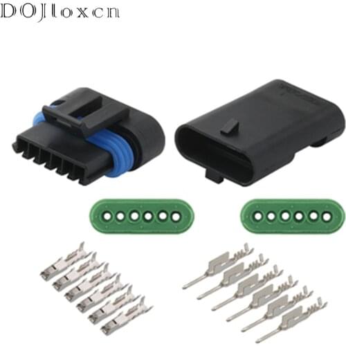 1/5/10/20/50/Sets 6 Pin Delphi Automotive Waterproof Connector Male Female Electronic Accelerator Pedal Plug Connectors 12066317