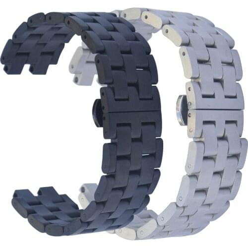 22MM Stainless Steel Butterfly Buckle Bracelet Strap Watch Band Strap Bracelet For Pebble Steel 2 Smart Watch