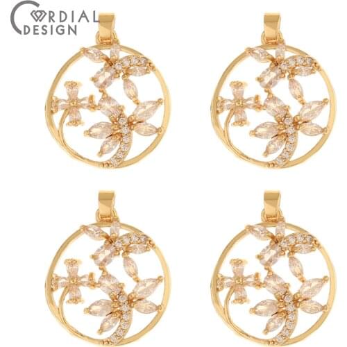 Cordial Design 20Pcs 20*27MM CZ Pendant/Necklace Making/Jewelry Findings & Components/DIY Charms/Hand Made/Jewelry Accessories