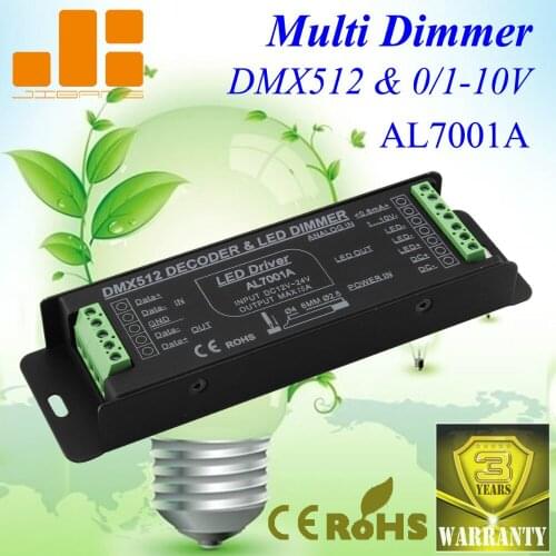 Free Shipping DMX Decoder & 0-10V DIMMER LED DRIVER 1 Channel DC12-24V Constant Voltage Max output 360W Model:AL7001A