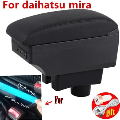 For Daihatsu Mira Armrest box Interior Parts special Retrofit parts Car Armrest Center Storage box with USB LED light