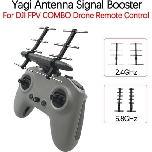 For DJI FPV COMBO Drone Remote Control 2 Yagi Antenna Signal Booster Extender Range Amplifier 2.4GHz 5.8GHz Drone Accessories