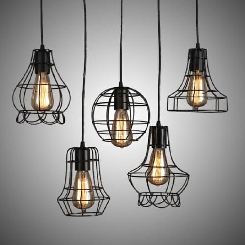 E27 Retro loft industrial iron hanging lights Light LED Bulb Socket Base Holder Incandescent Filament Bulb Lamp Base No Bulb
