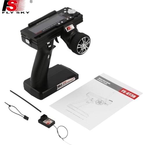 Flysky FS-GT3B 2.4G 3CH Gun RC System Transmitter With FS-GR3E Receiver For RC Car/Boat with LED Screen