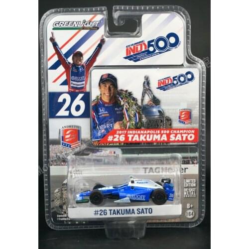 GreenLight 1:64 Indy F1 Takuma Sato champion Diecast Collection of Simulation Alloy Car Model Children Toys