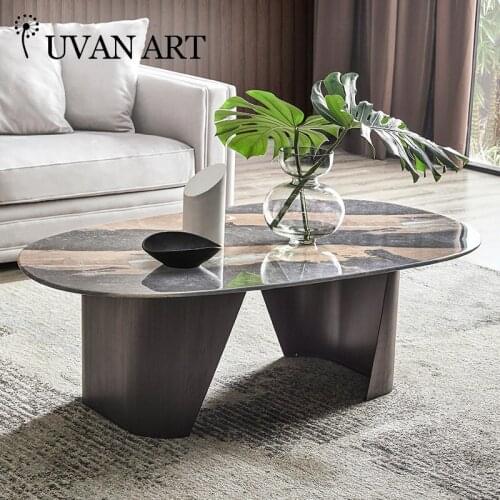 Italian coffee table dining table dual-purpose living room low table oval tea machine table 232B-18