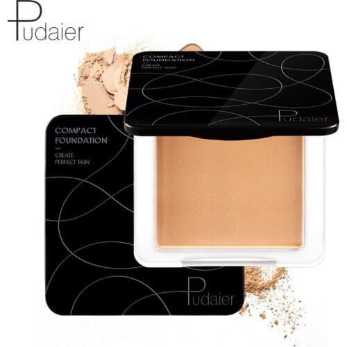 Pudaier Compact Powder High-Gloss Cake Makeup Powder Cake Pressed Bronzer Moisturizing Base Oil Control Long lasting