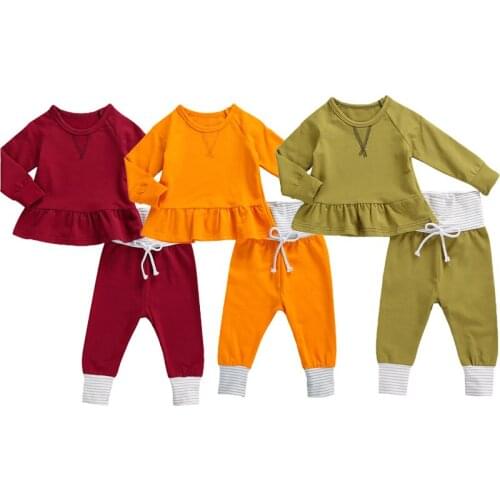 0-24M Cute Baby Boys Girls Clothes Sets Autumn Winter Toddler Newborn Infant Baby Boy Girl Long Sleeve Pullover Tops+Long Pants
