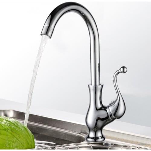 Kitchen Faucet Antique Sink Tap 360 Swivel Water Outlet Single Handle Single Hole Hot and Cold Water Mixer Tap Wash Basin Faucet