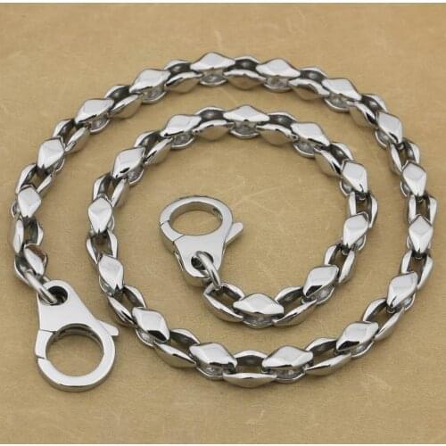 LINSION 14"~36" 316L Stainless Steel Mens Biker Rocker Punk Wallet Chain KeyChain 5T007WC