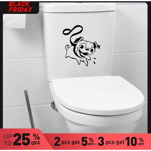 Fashionable Dog Wall Sticker Removable Self Adhesive Watercolo Removable Toilet Sticker Wall Art Sticker Murals