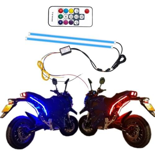 Motorcycle DRL Daytime Running Light 12V Universal Led Moto Turn Signal Lights Remote Control Mode Decorative Strip Lamp